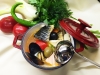 Суп рыбный «Черноморский» сборный: кефаль, семга, клыкач, барабулька, мидии, маслины, оливки, лук порей, фенхель, зелень